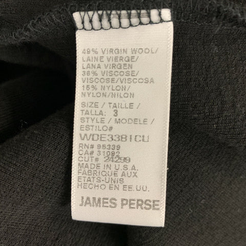 JAMES PERSE Size L Black Mock Neck Wool Blend Pullover