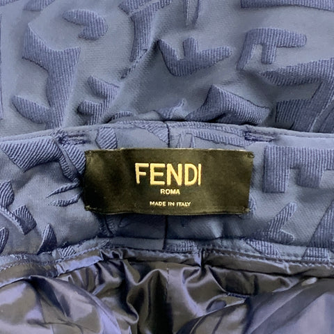 FENDI FW Capsule 2022 Size 32 Blue 3D Fragment Wool Bermuda Shorts