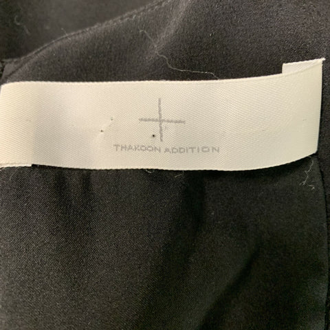 THAKOON Size M Black Silk Solid Asymmetrical Blouse