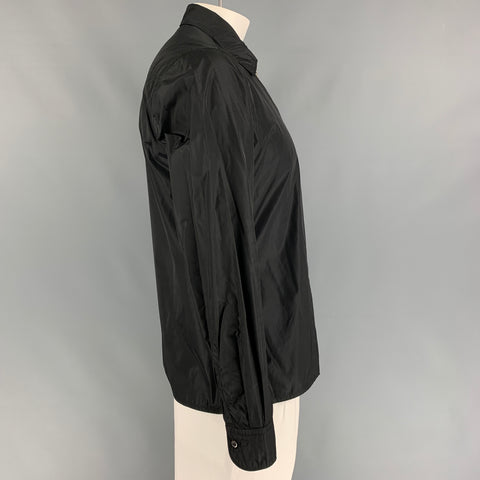 PRADA Size L Black Nylon Windbreaker Zip-Up Jacket