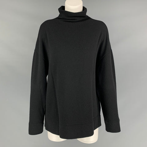 JAMES PERSE Talla L Jersey negro de mezcla de lana con cuello simulado