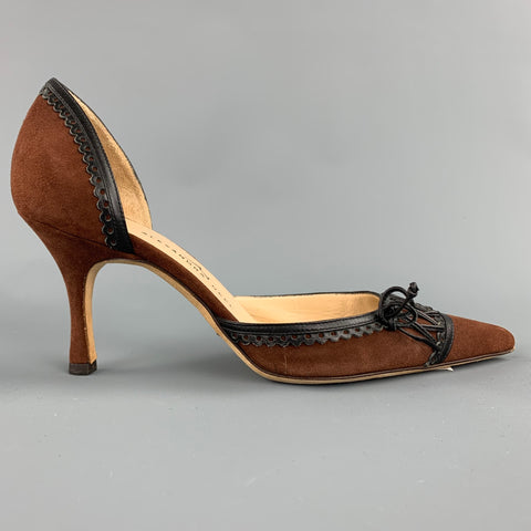 ALEXANDRA NEEL Talla 6.5 Zapatos de tacón D'Orsay de ante marrón