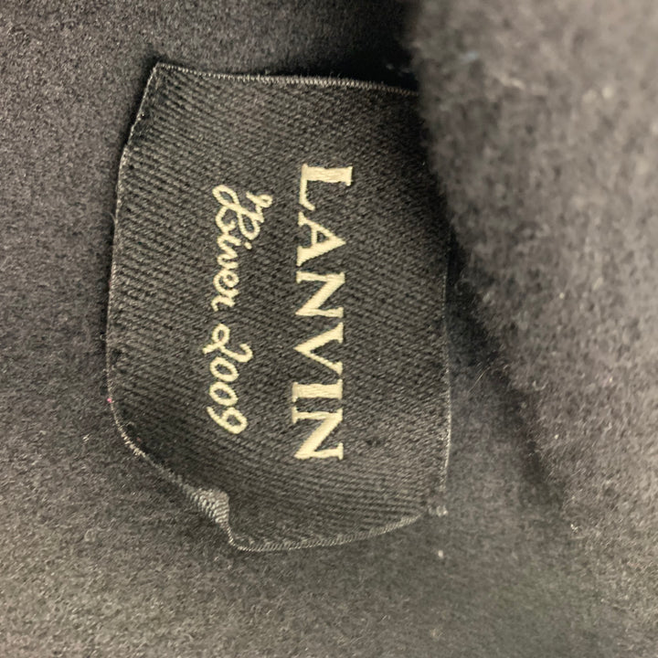 LANVIN 2009 Size S Black Wool Wrap Jacket
