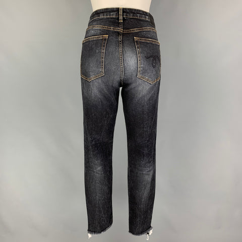 R13 Size 30 Indigo Cotton Blend Distressed Jeans