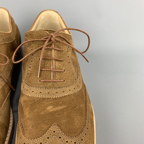 LOUIS VUITTON Taille 11,5 Lacets à bout d'aile en cuir marron perforé