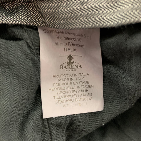 BARENA Taille 32 Pantalon habillé en coton / polyester pied-de-poule charbon de bois et noir avec braguette zippée et revers