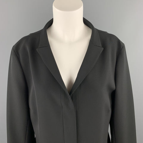 JIL SANDER Size 8 Black Hidden Placket Blazer Coat
