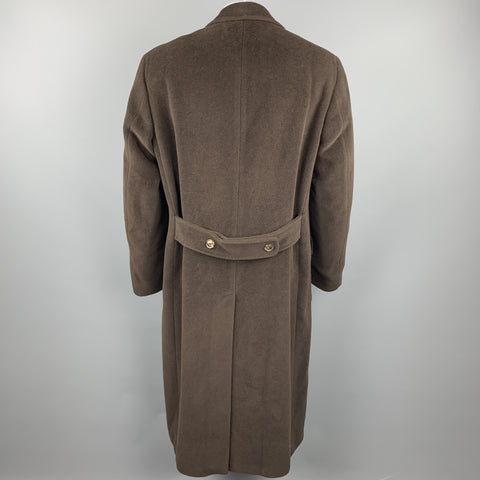 ERMENEGILDO ZEGNA Size 44 Brown Rayon Peak Lapel Peacoat