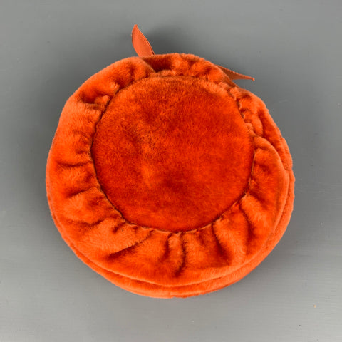 Vintage JOSEPH MAGNIN Orange Felt Round Hat
