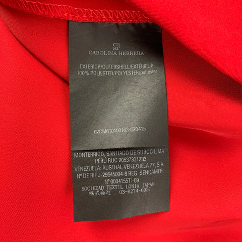 CAROLINA HERRERA Size 4 Red Polyester Wide Leg Dress Pants