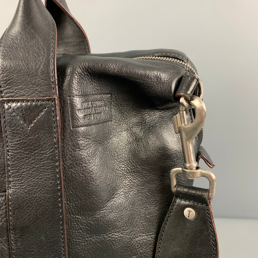 JACK SPADE Black Leather Messenger Bag