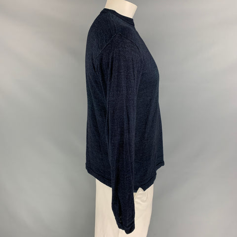 45rpm Size XL Navy Knitted Cotton Crew-Neck Pullover