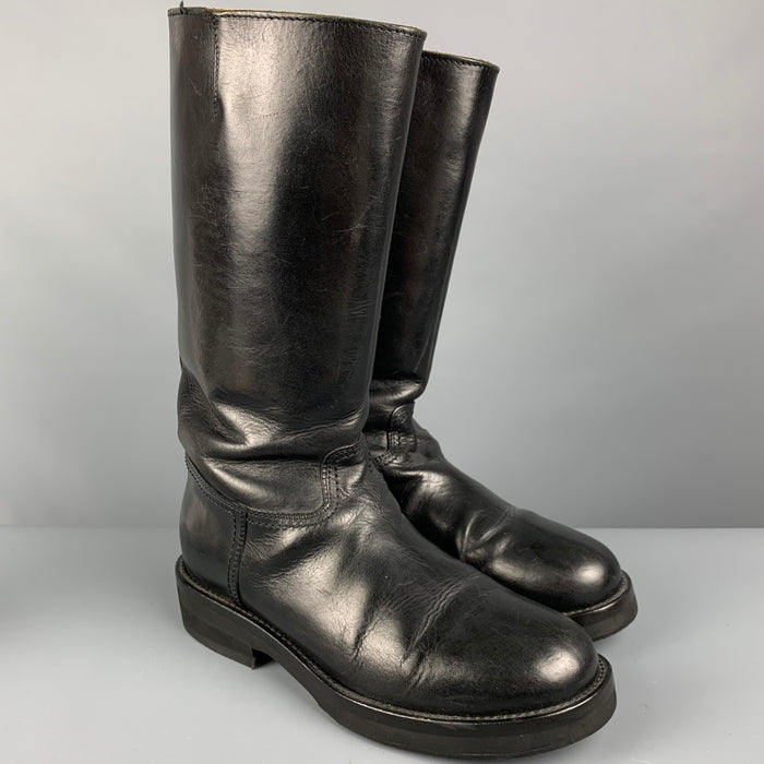 ANN DEMEULEMEESTER Size 8 Black Pull On Boots