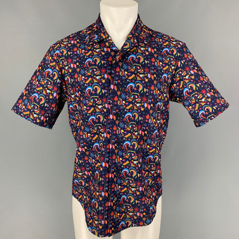 JONATHAN COHEN Size XS Multi-Color Print Silk Camp Short Sleeve Shirt