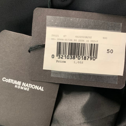 CoSTUME NATIONAL Talla 40 Abrigo deportivo con solapa de muesca de seda y lana lisa negra