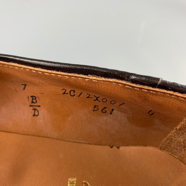 ALDEN Size 7 D Dark Brown Leather Tassels 561 Loafers