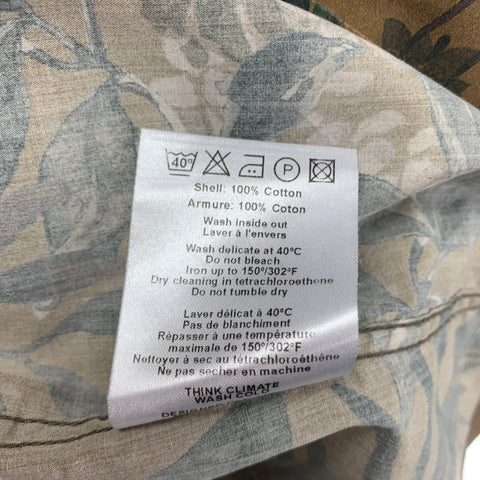 NORSE PROJECTS Size S Brown Olive Leaf Print Cotton One pocket Short Sleeve Shirt