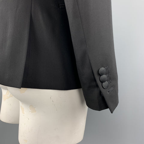 THE KOOPLES Size 40 Black Wool Shawl Collar Single Button Sport Coat