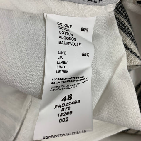 GARCIA MADRID Size 32 Beige Black Stripe Cotton Linen Cuffed Casual Pants