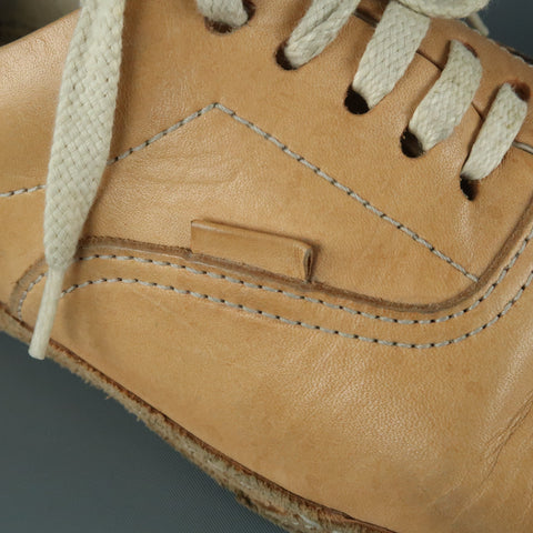HENDER SCHEME Size 9.5 Tan Leather Lace Up Sneakers
