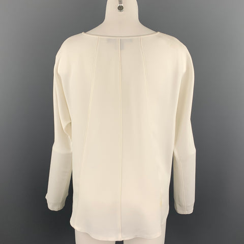RALPH LAUREN Black Label Size 6 Beige Viscose Blend Dolmain Sleeve Blouse