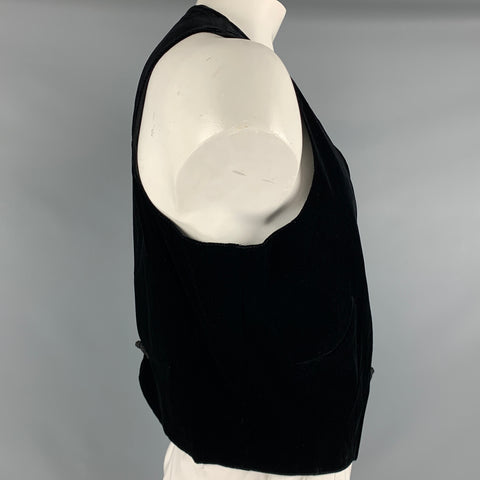 GIORGIO ARMANI Size 44 Black Velvet Viscose Blend Vest