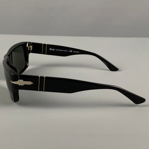PERSOL Black Acetate Polarized Sunglasses