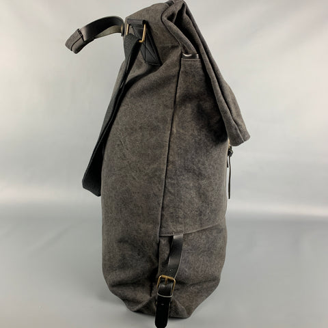 MARTIN MARGIELA Charcoal Canvas Cotton Shoulder Strap Sack Bag
