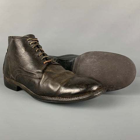 GUIDI Size 12 Black Distressed Leather Desert Boots