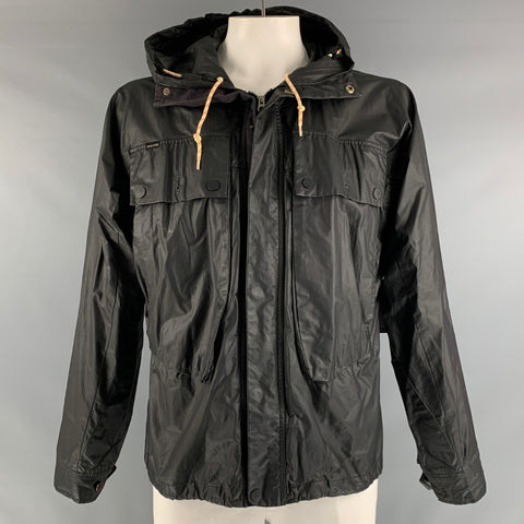 PAUL SMITH JEANS Size L Black Cotton Hooded Jacket