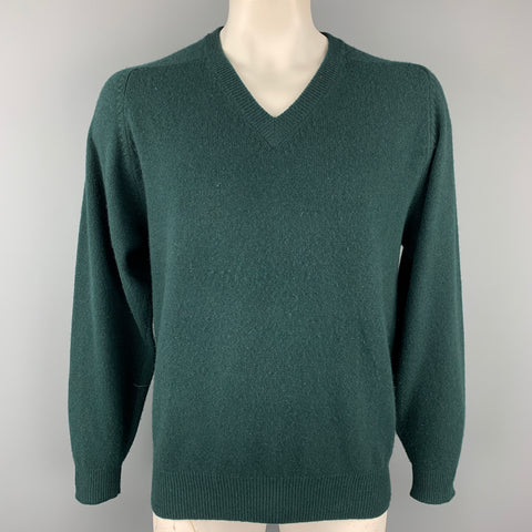 DANFORTH &amp; GIFFT Talla L Jersey de cachemira con cuello en V verde oscuro