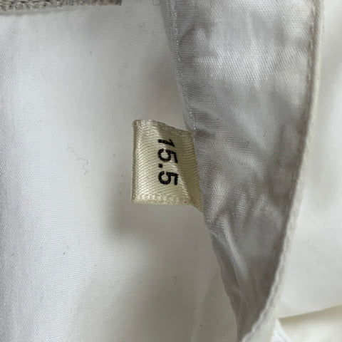 OLIVERSPENCER Size M White Pleated Cotton Tuxedo Long Sleeve Shirt