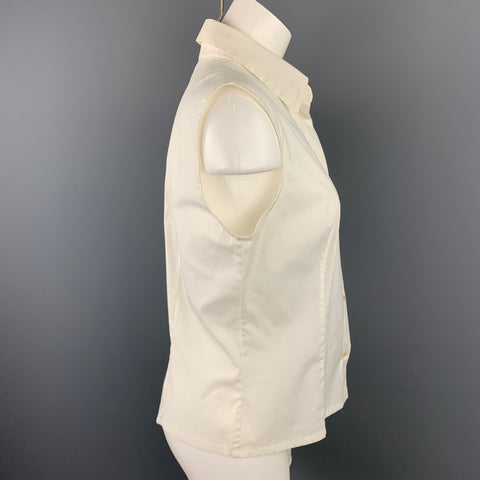 PIAZZA SEMPIONE Taille L Blouse sans manches en coton mélangé blanc