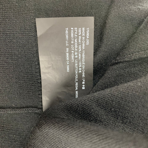 THEORY Size XS Black Wool Long Sleeve Pullover
