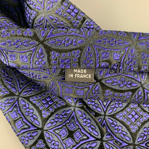 CHARVET Black Purple Circles Silk Tie