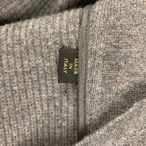 LOUIS VUITTON Size XL Taupe Knitted Wool Cashmere Jacket
