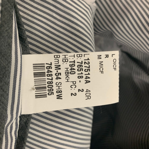 TODD SNYDER Size 40 Charcoal Black Linen Peak Lapel Tuxedo Suit