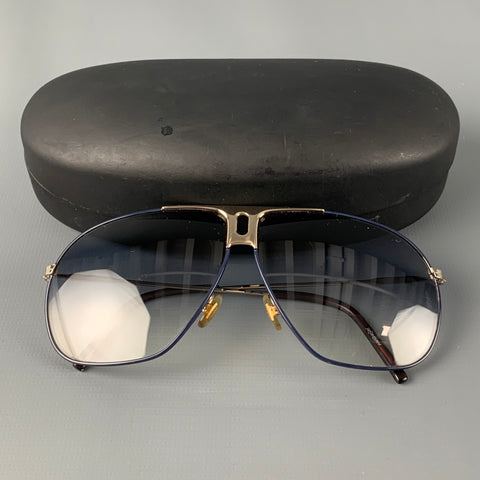 YVES SAINT LAURENT Lunettes de soleil en métal argenté noir