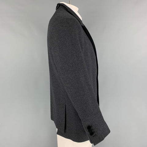 DOLCE & GABBANA Size 44 Regular Charcoal Black Wool Sport Coat