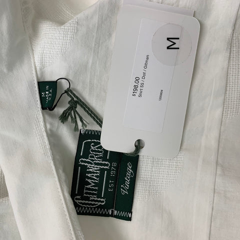 GITMAN VINTAGE Size M White Solid Cotton Camp Short Sleeve Shirt