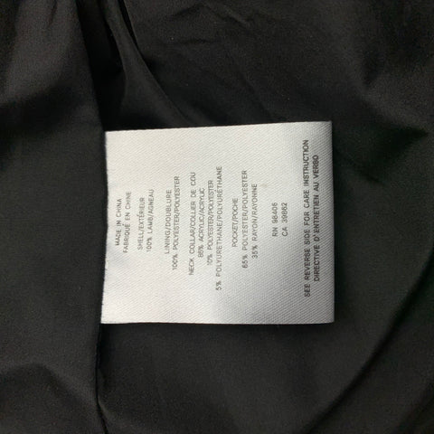 THEORY Size M Black Quilted Lamb Skin Leather Zip Up Hooded Jacket