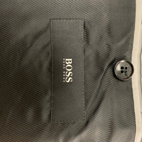 HUGO BOSS Size 38 Black Wool Notch Lapel Tuxedo Suit