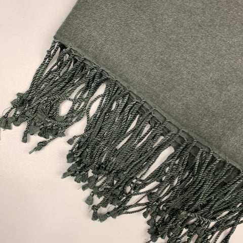 VINTAGE Black Fringe Oversized Scarf