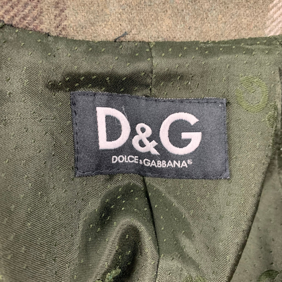 D&G by DOLCE & GABBANA Size 4 Olive & Black & Plaid Jacket