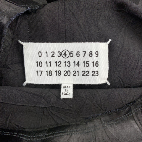 MAISON MARTIN MARGIELA Size 6 Black Wrinkled Acetate / Viscose Blouse