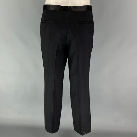 BOSS by HUGO BOSS Size 38 Black Two Toned Virgin Wool Tuxedo Suit