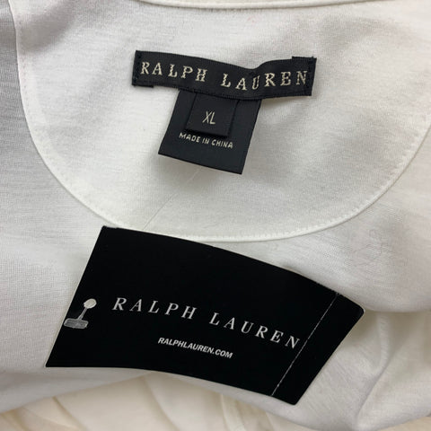 RALPH LAUREN Black Label Size XL White Cotton Tuxedo Shirt