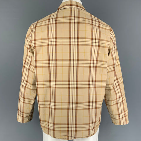 OUR LEGACY Size M Tan Brown Plaid Nylon Reversible Jacket