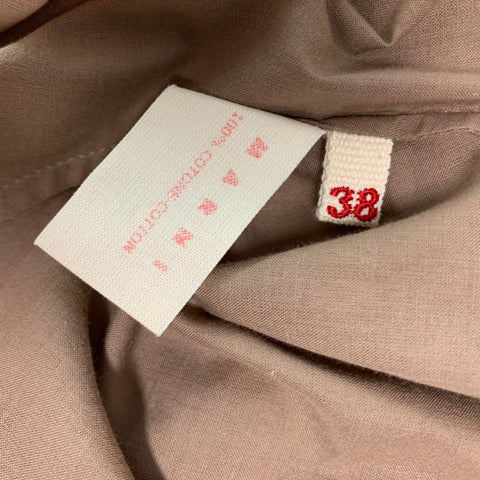 MARNI Size 2 Beige &  Brown Cotton Pleated A-Line Skirt