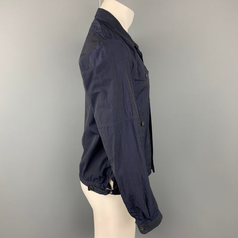 DRIES VAN NOTEN Size M Navy Cotton Trucker Jacket